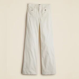 J Crew Wide-leg Velvet Sailor Trouser in Ivory Size 24Petite